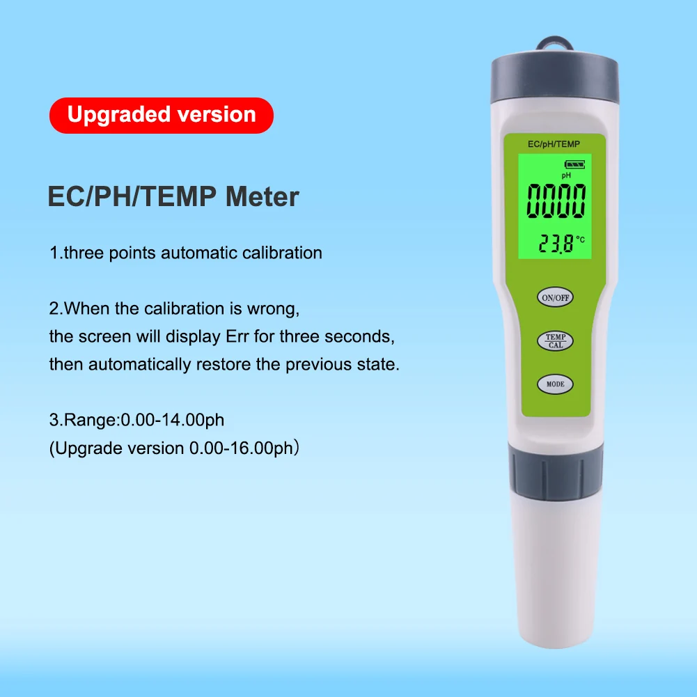 3 In 1 Ph Ec Temp Test Meter Ph Meter Ec Water Quality Test Pen With