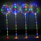 Top quality flashing inflatable helium light up led bobo balloon with stick for Christmas and party decoration