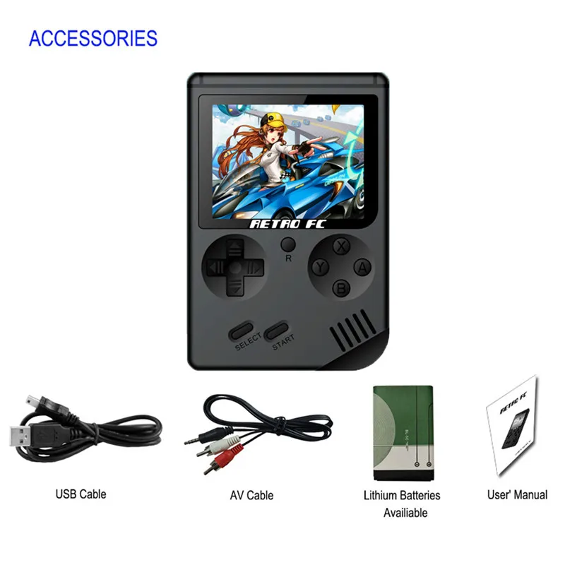 129 Mini Portable Game Console 8 bit Classic China Portable Handheld Game Players