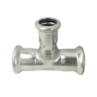Steel Press Stainless Steel 316 Press Fit Fittings Equal Tee Pipe Fitting Use For Hot And Cold Water