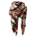 Wholesale Winter Autumn Raised Scarf Knit Oversize Blanket Tartan Plaid Cashmere Acrylic Scarves Shawl 140x140cm