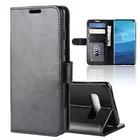 Anti-Skid Card Stents Black Leather Wallet Phone Case For Samsung s10 Back Cover