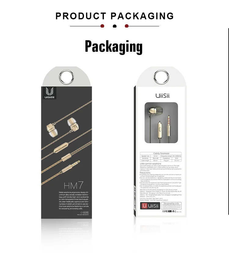 Hot Sale HM7 Mobile Metal Wired Earphones Headphones for Music - ANKUX.COM