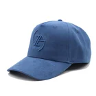 Custom embroidery logo 5 panel curved brim closed back fitted suede snapback cap