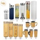 BS01 480ml 17oz Triple Wall Vacuum Insulated Bamboo Water Bottle with Strainer