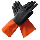 100g Industrial Heavy duty bicolor rubber glove for safety and hand protection cheap working construction glove