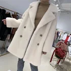 Top Quality elegant girls clothing winter Faux fur long coats for ladies