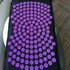 Flower design relax foot massage cushion natural linen coconut mat with spikes nails acupuncture therapy