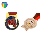 Chinese style 3D souvenir unique dragon tiger custom colorful metal medal