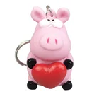 Promotional 3d sheep heartbeat keychains, heart popper cow soft pvc keyrings