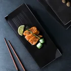 Cheap Durable Melamine Plates Red And Black Sushi Display Case Plate