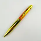 Luxury gold plating pen liquid ball pen custom logo metal pen for wedding gift