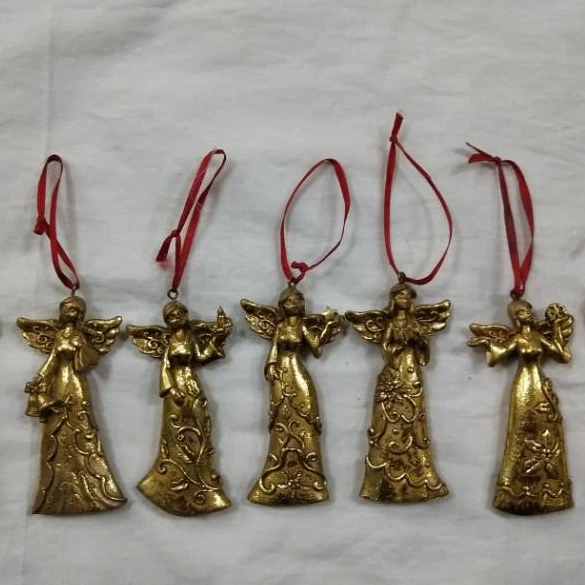 Пользовательские Рождество висит орнамент, ручной Ангел украшения, Золото Мини Ангел орнамент