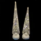 Clear Clear Glass Tree With Led 8*35 Cm Clear Hand Painting Christmas Glass Tree With LED Light Insid