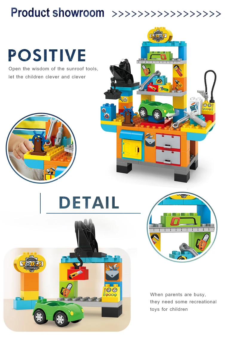 DIY child creative tool table set educational plastic bricks toy blocks