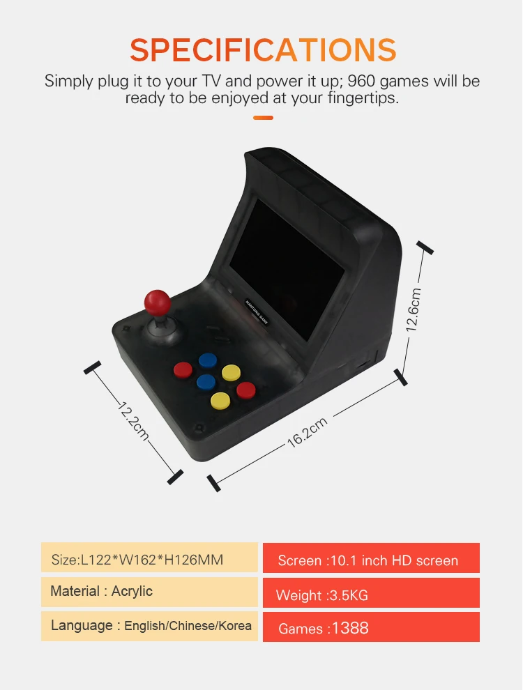 portable mini arcade retro game console classic 3000 built-in