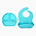 Benhaida Wholesale Waterproof Baby Bib Printed Silicone Bib Set for Infants