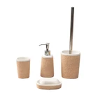 eco friendly yellow bathroom accessory set hotel resin bathroom set