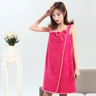 fashion coral fleece women towel shower skirt spa ultra adult bath wrap can wear bath towel