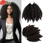 Afro Kinky Marley Braids Twist Synthetic Braiding Hair Crochet Extensions High Temperature Fiber 8inch 14roots/pc Crochet Soft