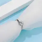Sterling silver 1 carat snowflake solitaire engagement moissanite ring