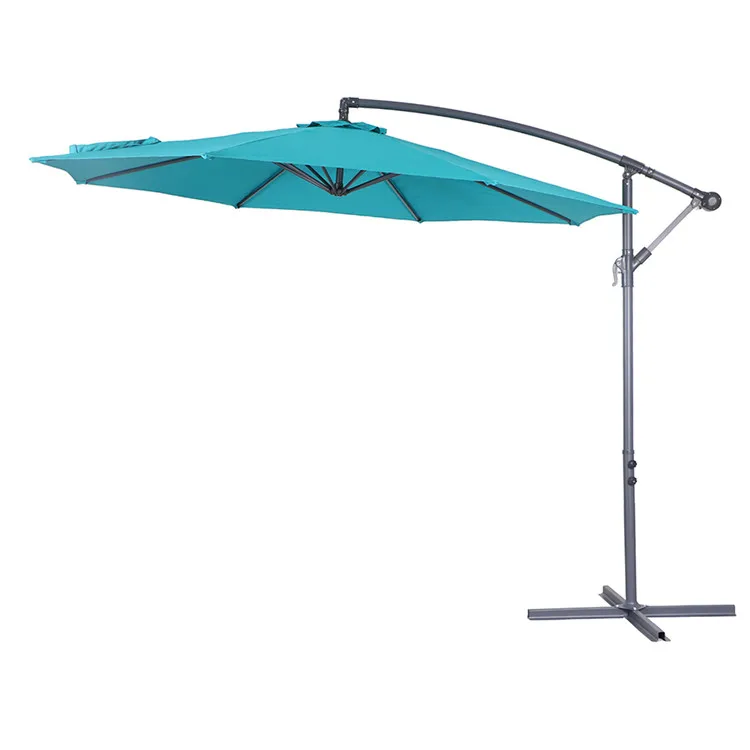 Offset Market Umbrella for Outdoor Dining Table with No Hole