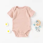 Baby Romper Baby Envelope Short Sleeve Snap Crotch Knitted Baby Bodysuit Romper