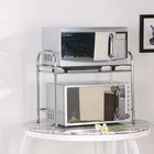 Free Sample High Quality Lowest MOQ 2 Tier Mini Stainless Steel Kitchen Microwave Storage Holder Wire Rack