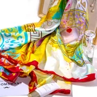 Scarf Scarf Women Silk Head Scarves Custom Women Digital Print Scarf Square Silk Hair Scarf Custom