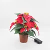 High quality Simulation Christmas flower bonsai with led lights holiday decorative lights outdoor 2AA battery light HL-017