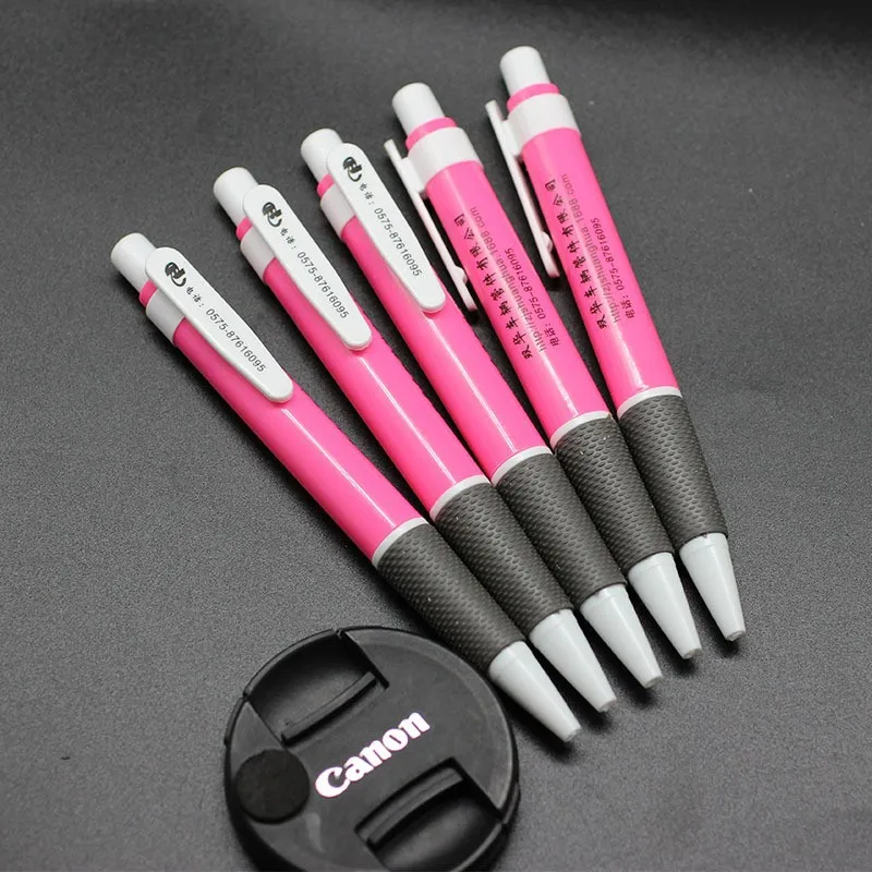 Wholesale Custom Logo Advertising Ballpoint Pen Simple Press Design with Plastic Material for Stationery Supplies and Gifts