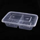pp compartmental lunch rectangular plastic disposable plastic take away bento box with lid