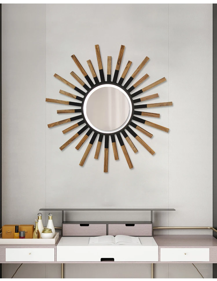 Hot sale metal interior decoration mirror led home bathroom glass wall light