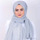 Custom Fashion Sliver Gold Glitter Shiny Shimmer Polyester Hijabs Muslim Women Scarf Foulard Dubai Sjaal