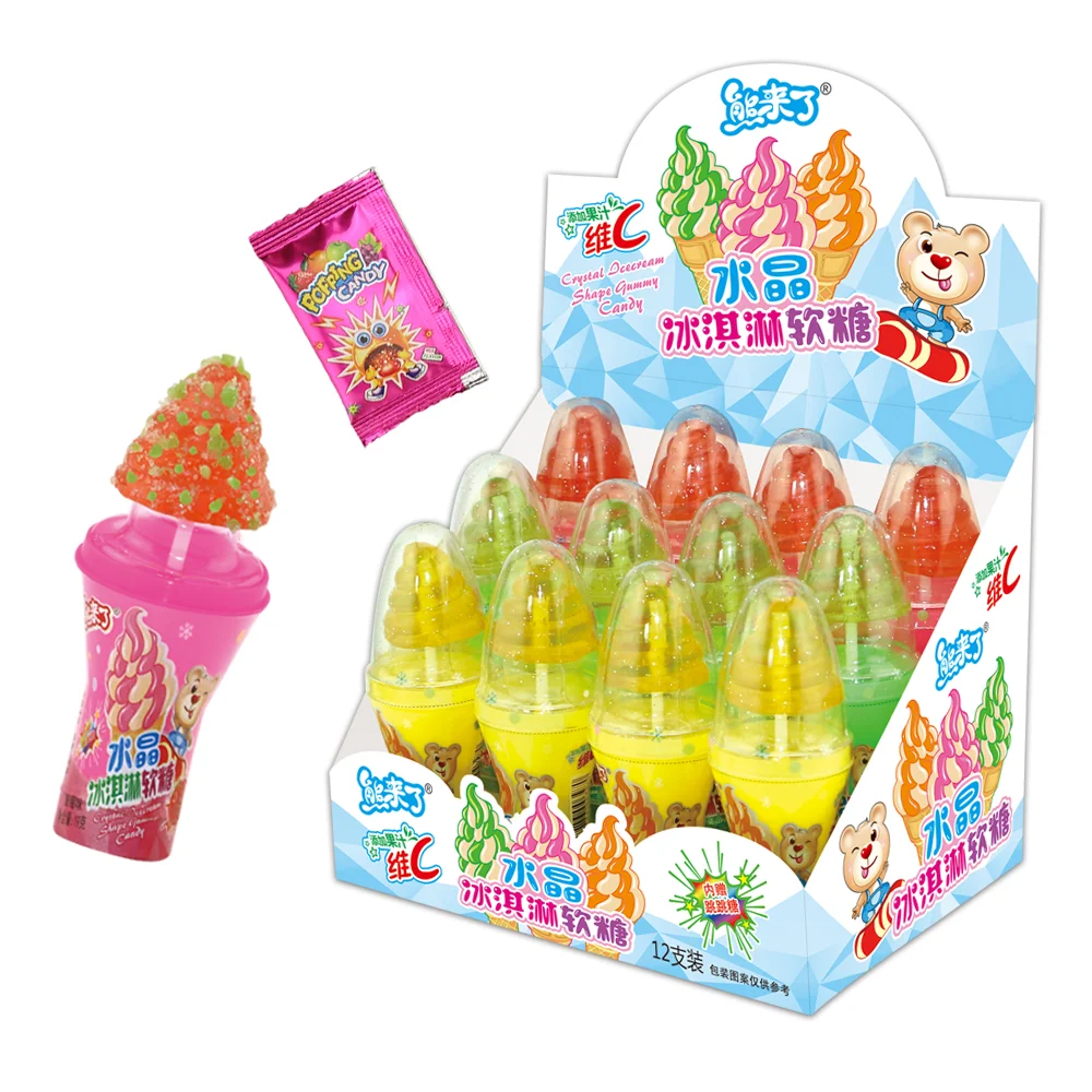 Ice cream shape fruity jelly gummy candy, View jelly gummy candy