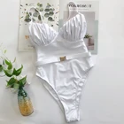 2020 Newest Solid Bikini Swimwear One Piece Beachwear Women's Swimsuit with soft pad