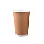 Recycled Custom Logo Printed Disposable Double Paper Coffee Cup With Lids