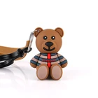 3D PVC Custom cute pocket bear doll keychain for girls