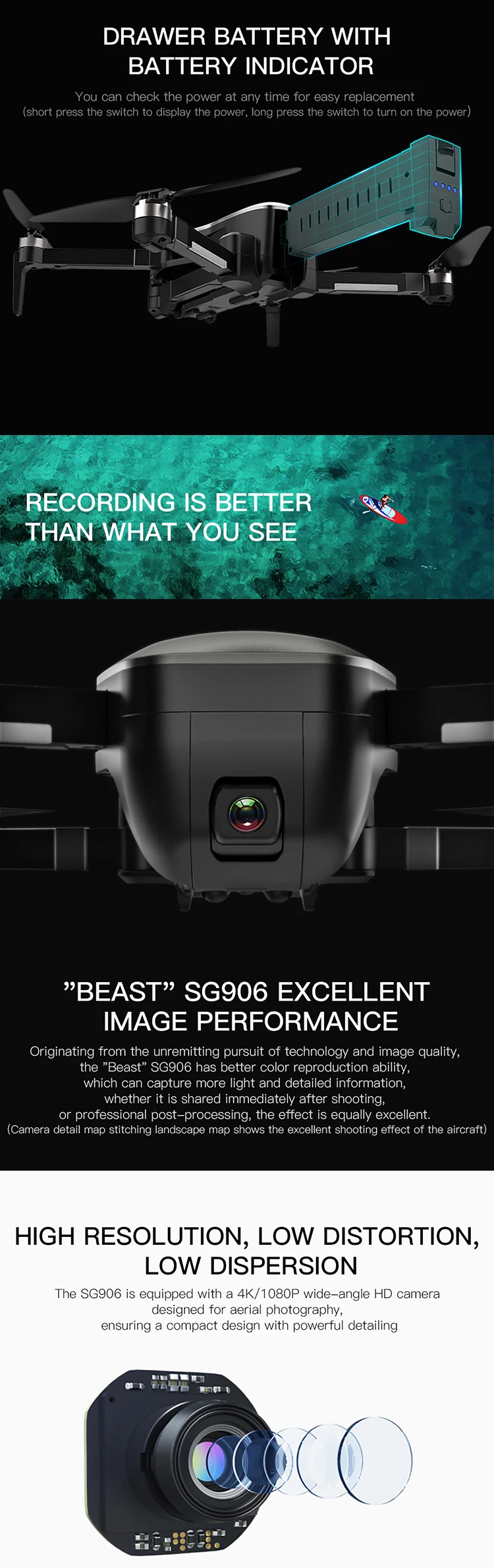 Reliable and cheap SG906 GPS 5G WiFI FPV brushless folding camera selfie 4k drone professional