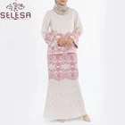 New Fashion Juba Cotton Fabric Muslim Wear Casual Ladies Dress Islamic Clothing Model Baju Kurung Modern
