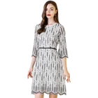 Hole decoration ladies slinky summer casual floral dress elegant