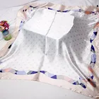 Fashion Scarf Printed Scarf Stylish Print Fashion Square 90x90 Satin Women Silk Scarf Custom In Bulk