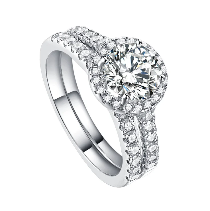 Women's 925 Sterling Silver Wedding and Engagement Ring Low Cost CZ White Rhodium Plated Elegant Style