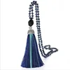 Fashion Beautiful loose bead jewelry necklace pendant with tassels hand made bead Long Ethnic Style and Leisure Style