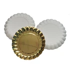 Paper Plates Paper Biodegradable 6inch Printed Glossy Lamination Small Sizes Birthday Party Gold Foil Paper Plates