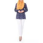 Fashion Lace Ladies Galaxy Girls Abaya Islamic Clothing Blouse For Muslim Women Long Shirt