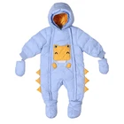 18 Month Warm Down Jacket Winter Newborn Toddler Boy Long Sleeve Hooded Footed Baby Romper