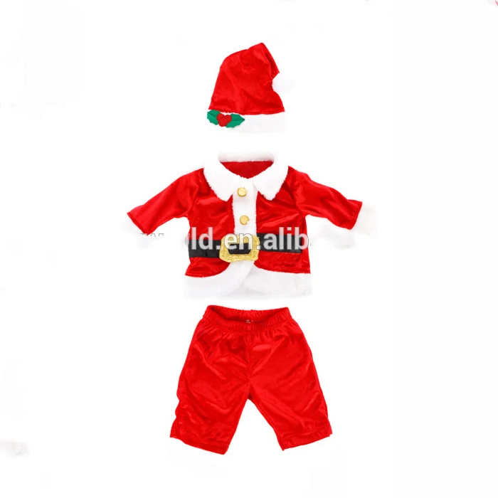 2019 Рождество Косплей Санта-Клаус костюмы Новый год партия Производительность одежда с шляпой Санта-Клаус Косплей для малышей