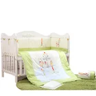 High quality custom embroidery 100% cotton baby crib bedding set cot