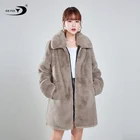 China Custom Fashion Keep Warm Winter Woman Faux Fur Coat Long